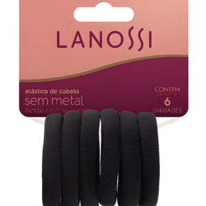Conj Elasticos Negro X 6 Unid