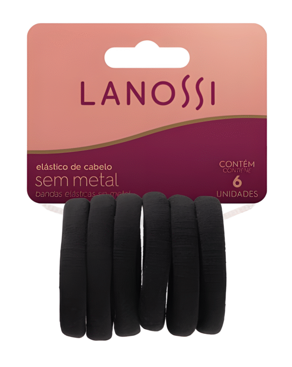 Conj Elasticos Negro X 6 Unid