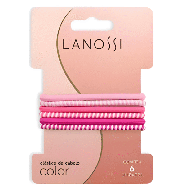 Conj Elasticos Color Pink X 6 Unid