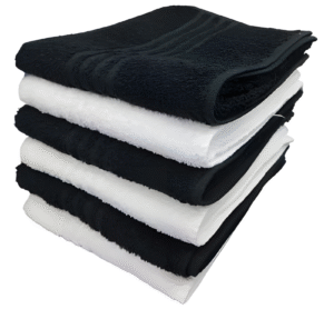 TOALLA PREMIUM BLANCA NEGRA BOUQUET