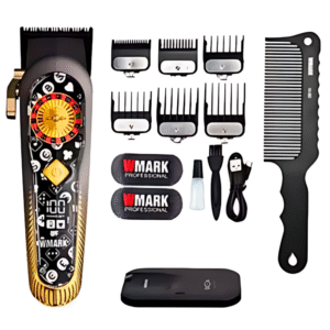 WMARK WIRELESS CHARGING HAIR CLIPPER TWO ROUND PIN PLUG WITH US CONVERSION PLUG 12 PCS (NG-134SET)