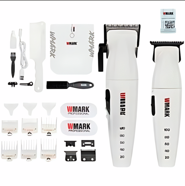 WMARK HIGH SPEED HAIR CLIPPER AND TRIMMER SETUSB CHARGING CABLE12PCS WITH EXTRA BLADE (NG-8632KIT)