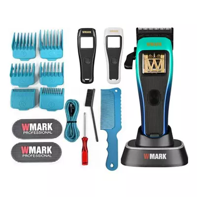 WMARK HAIR CLIPPER CHARGED BY USB CABLE 12PCS WITH EXTRA COLOR COVERS (NG-X1POLAR(SET))