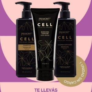 SHAMPOO + ACONDICIONADOR CELL REPARACION + TRATAMIENTO DE REGALO