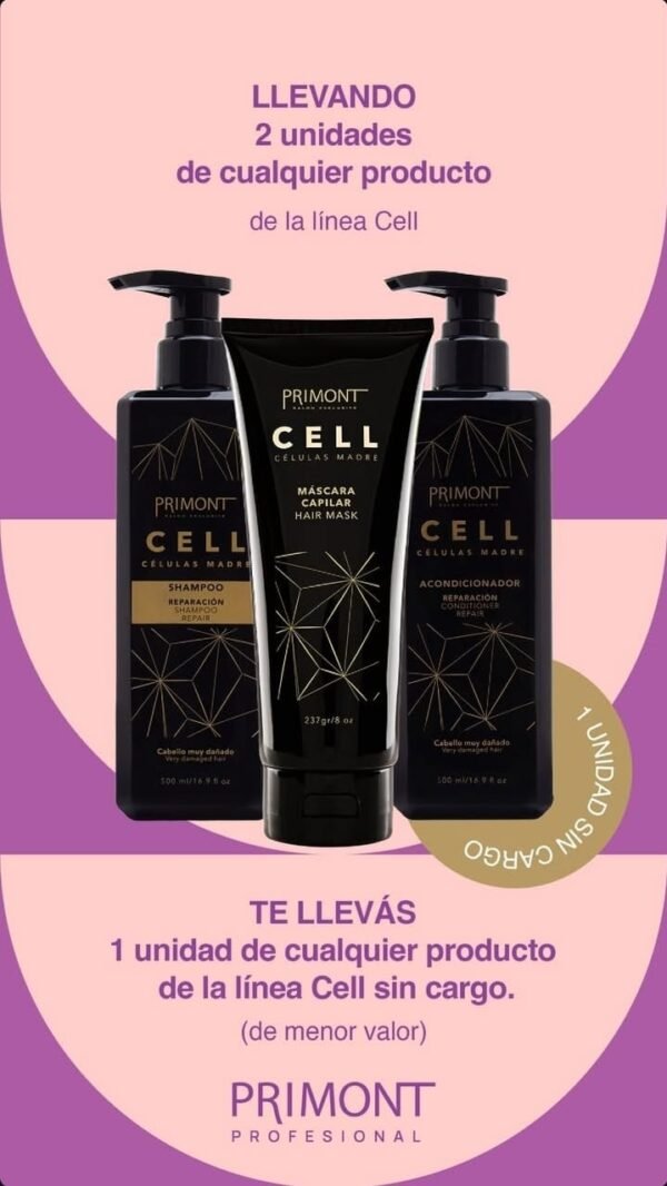 SHAMPOO + ACONDICIONADOR CELL REPARACION + TRATAMIENTO DE REGALO