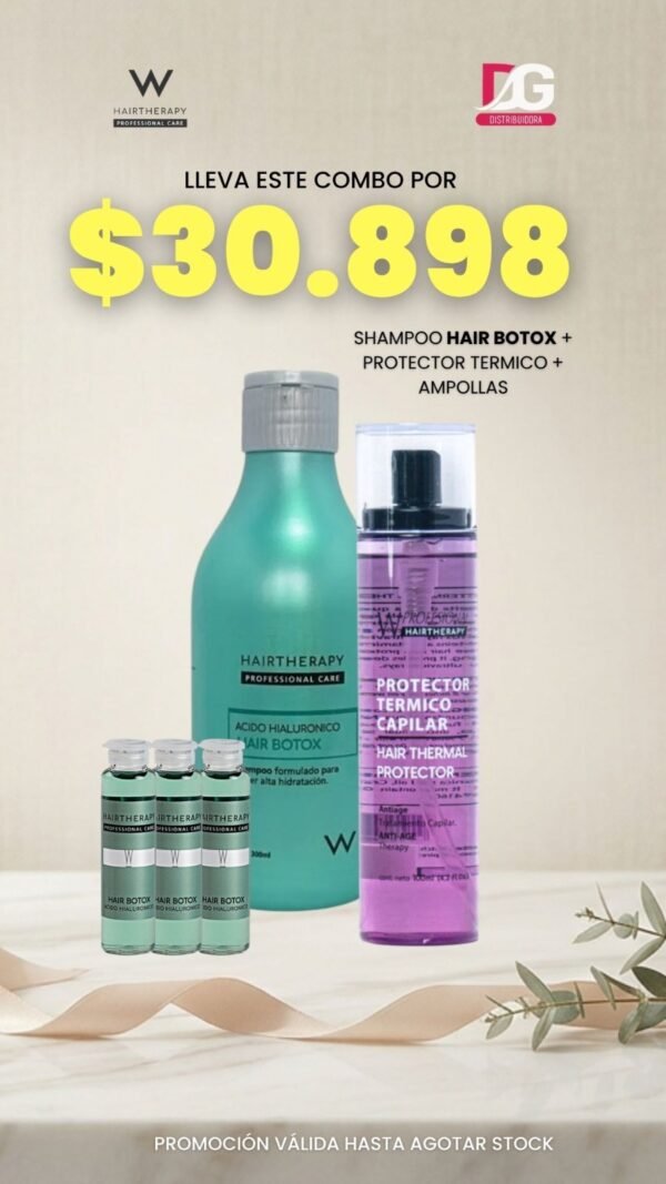 WPRO SHAMPOO BOTOX + PROTECTOR TERMICO + AMPOLLA