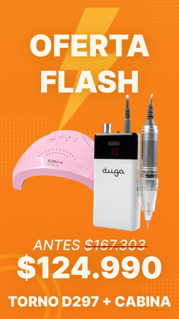 DUGA TORNO ELECTRICO PROFESIONAL D297 + CABINA PARA UÑAS SUNONE 48W 30LEDS