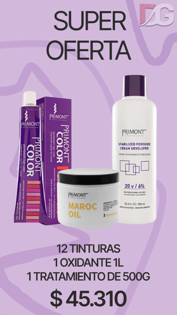 OFERTA PRIMONT 12 TINTURAS + 1 OXIDANTE + TRATAMIENTO x500