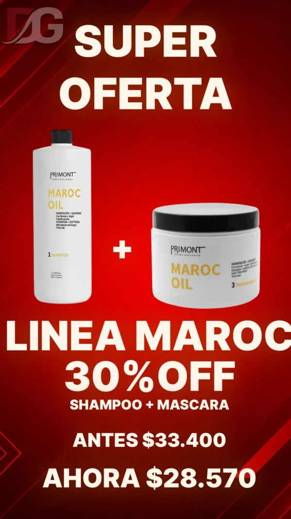 OFERTA PRIMONT, SHAMPOO MAROC 1000ml + MASCARA MAROC 500ml