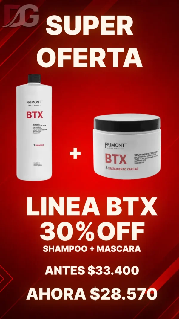 OFERTA PRIMONT SHAMPOO BTX 1000ml + MASCARA BTX 500ml