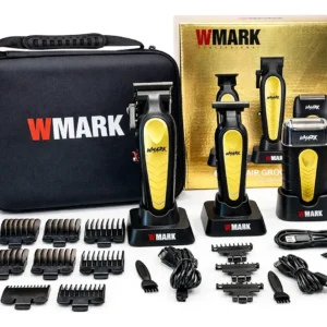 KIT DORADO 3 EN 1 CORTADORA DE PELO + TRIMMER + AFEITADORA WMARK 1638