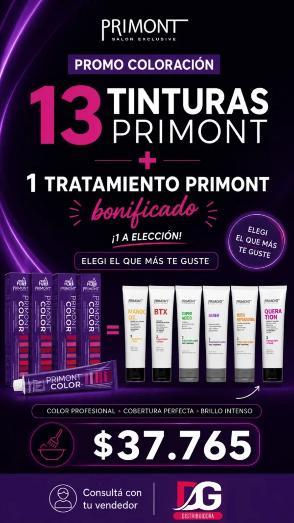 PROMO PRIMONT, 13 COLORES + 1 TRATAMIENTO EN POMOS
