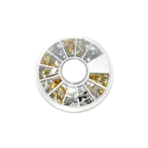 DECORACION U?AS METAL DORADO/PLATA RUEDITA